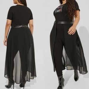 Torrid Star Wars Darth Vader Lightweight Ponte Skirted Pant Romper dress